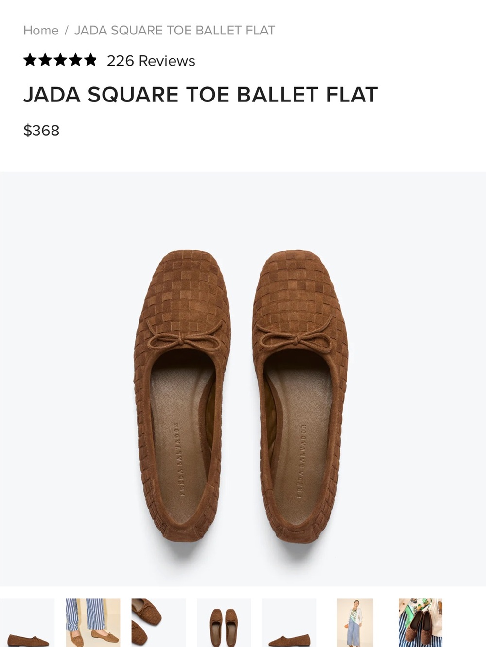 Freda Salvador Woven Square-Toe Ballet Flat - Brown